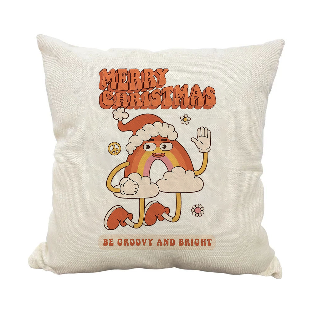Tokyocanvas Christmas Rainbow Pillow
