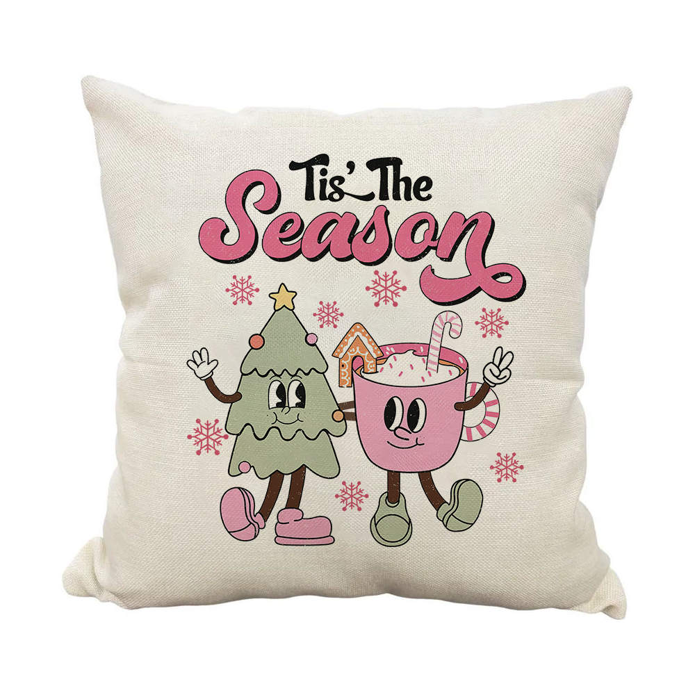 Tokyocanvas Milk&Cookies And Christmas Trees Pillow
