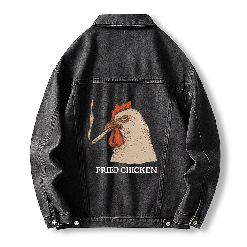 Tokyocanvas Fried Chicken 420 Smoking Meme Jean Jackets