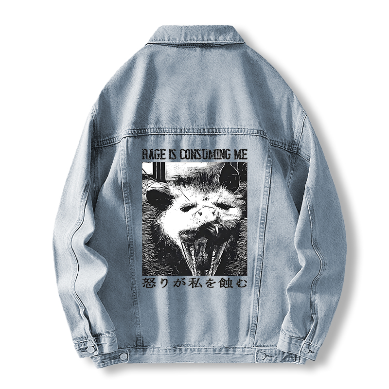 Tokyocanvas Rage Is Consuming Me Opossum Jean Jackets
