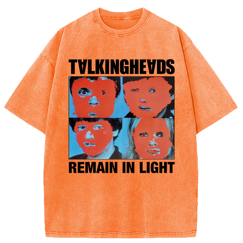 Tokyocanvas Talking Heads Remain In Light Washed T-Shirt