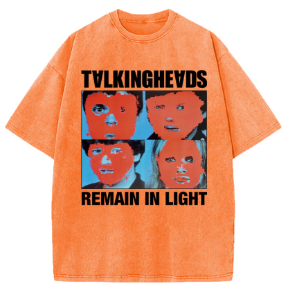 Tokyocanvas Talking Heads Remain In Light Washed T-Shirt