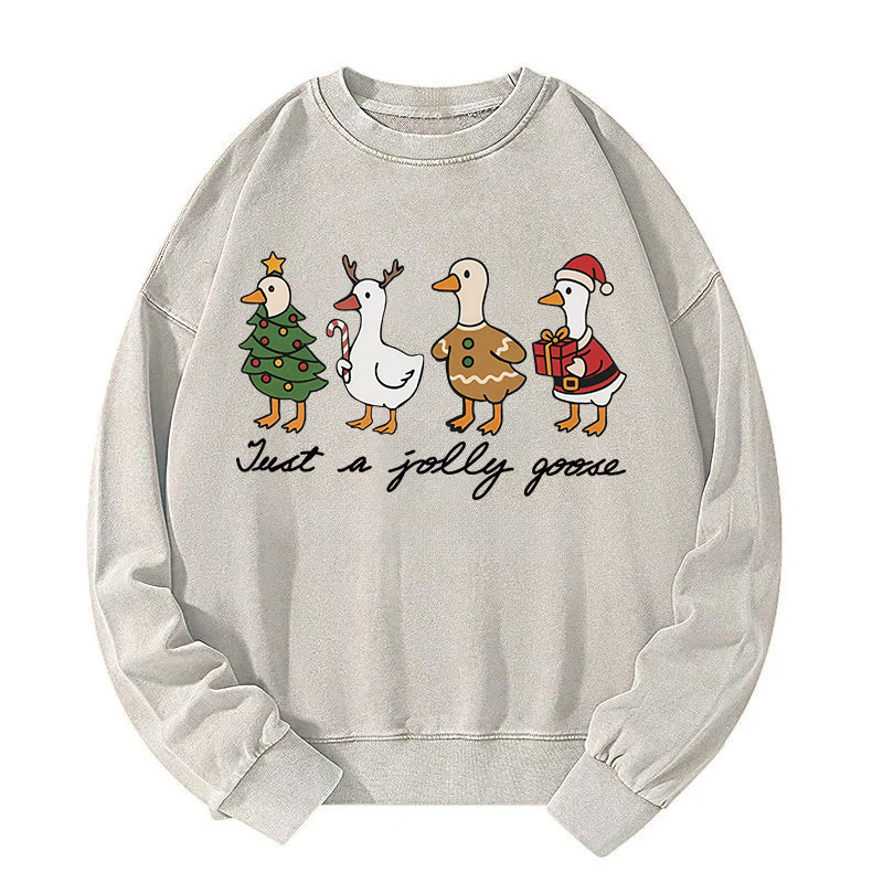 Tokyocanvas Just A Jolly Goose Washed Sweatshirt