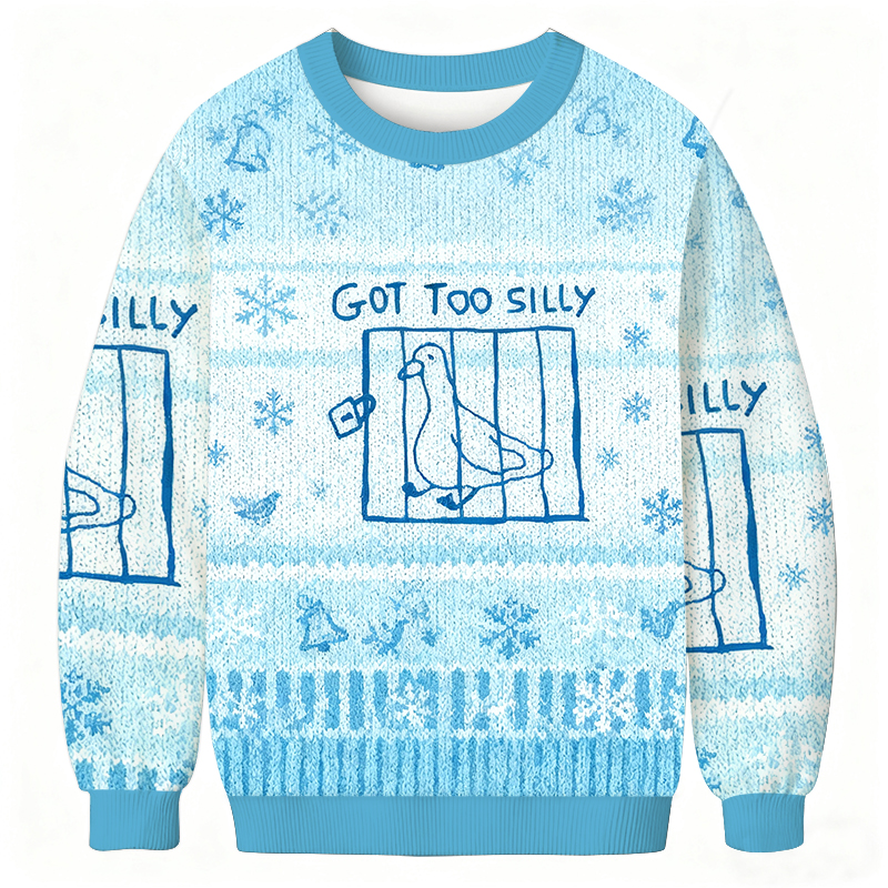 Tokyocanvas Got Too Silly Meme Christmas Ugly Sweatshirt