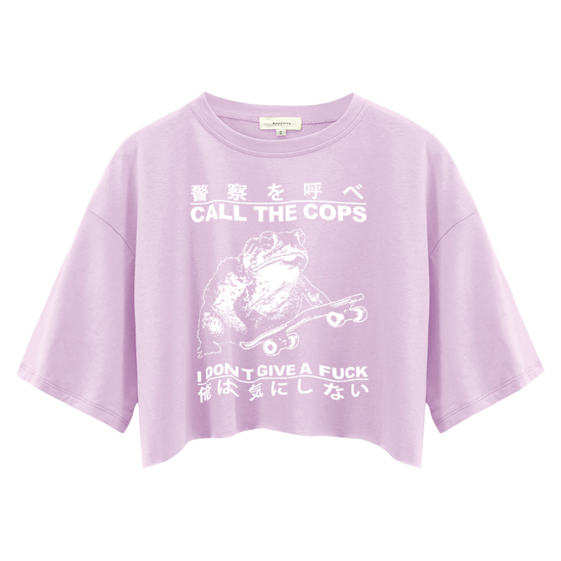 Tokyocanvas I Don't Care Crop Top