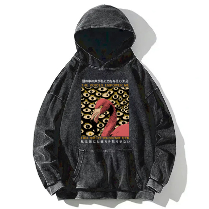 Tokyocanvas The Voices Empower Me Flamingo Washed Hoodie