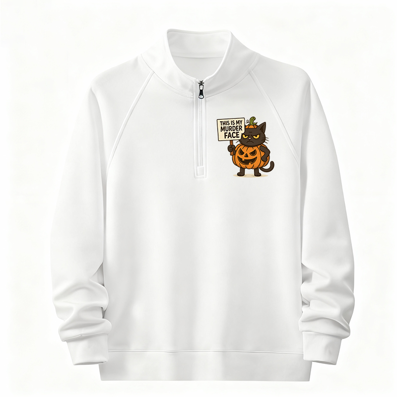 Tokyocanvas This Is My Murder Face Half-Zip Sweatshirt