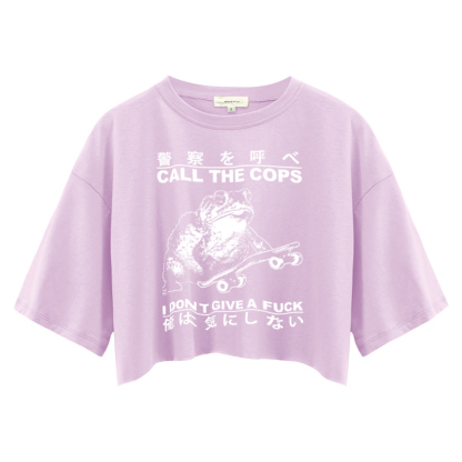 Tokyocanvas I Don't Care Crop Top