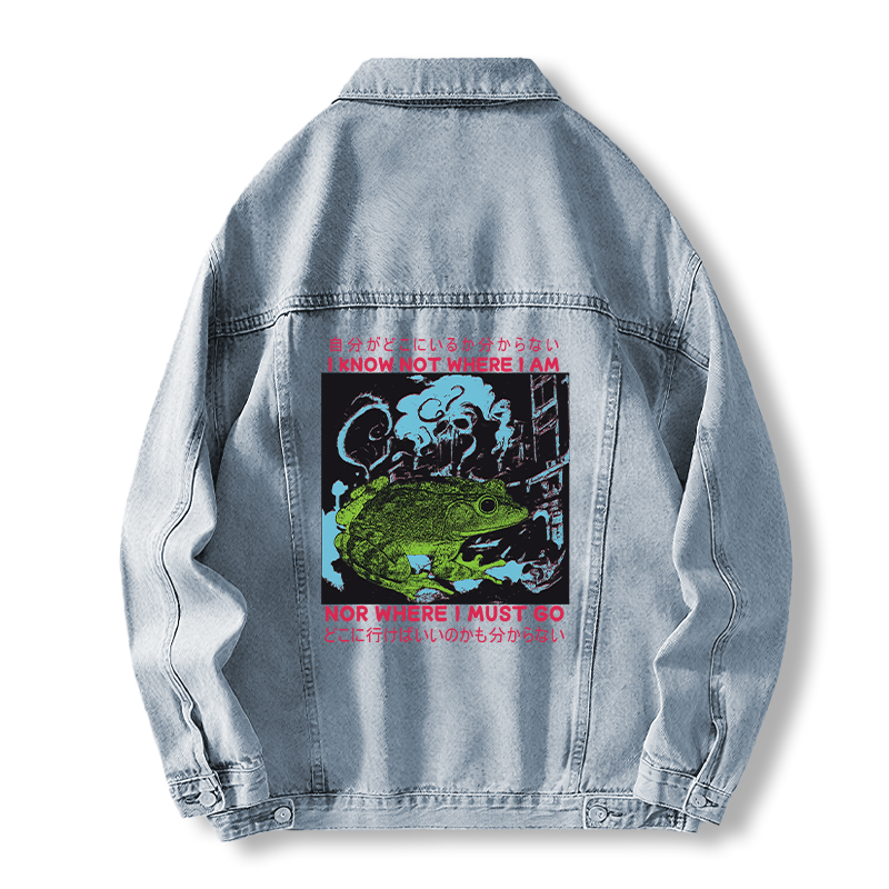 Tokyocanvas I Know Not Where I Am Funny Frog Jean Jackets