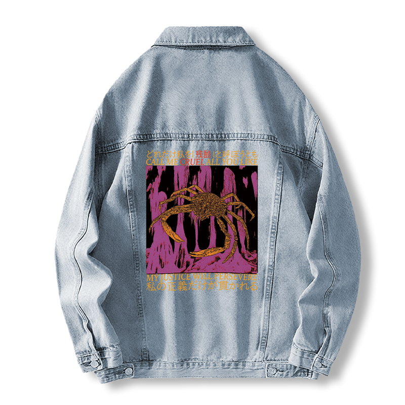 Tokyocanvas My Justice Will Persevere Funny Crab Jean Jackets