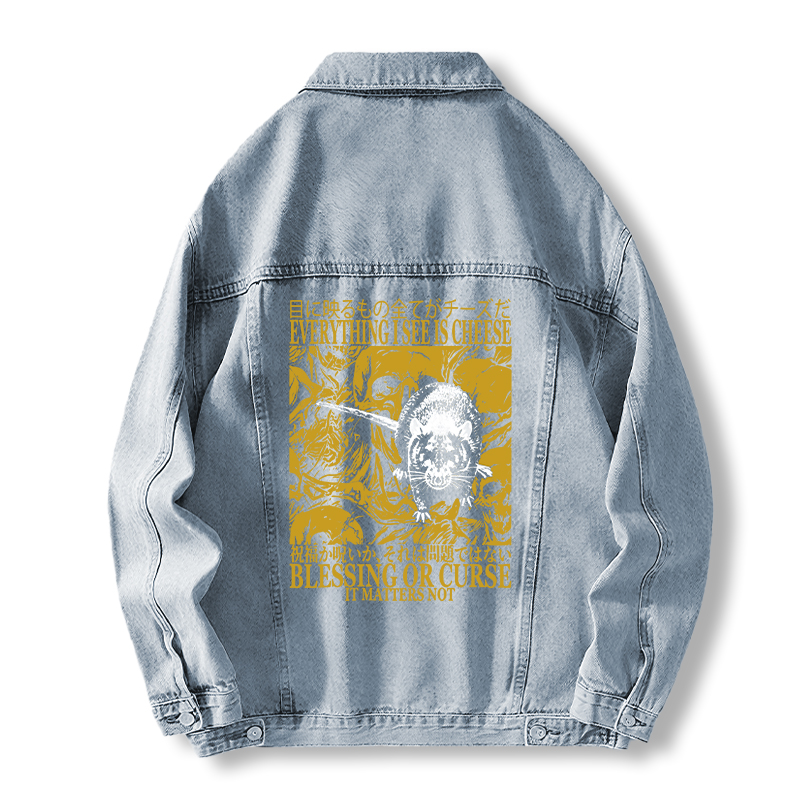Tokyocanvas Everything I See is Cheese Vintage Japanese Rat Jean Jackets