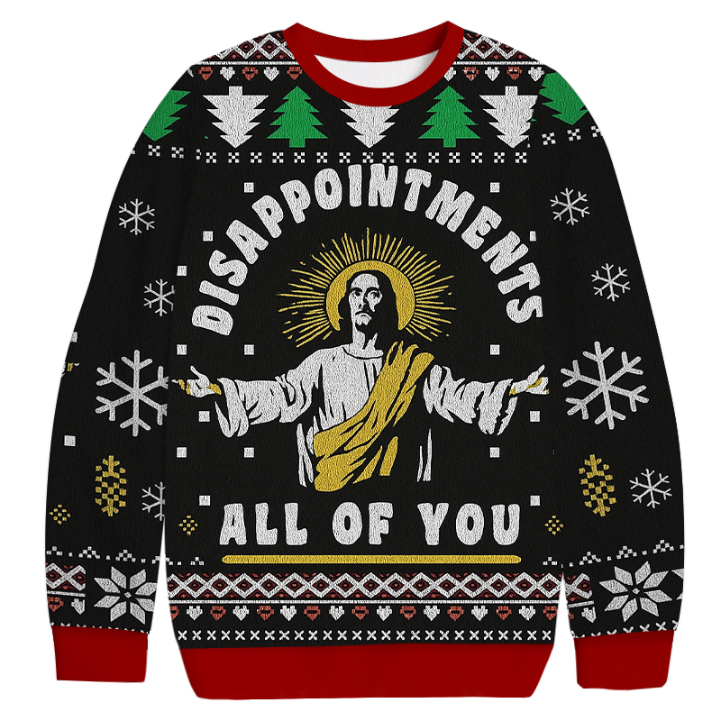 Tokyocanvas Funny Jesus Christmas Ugly Sweatshirt