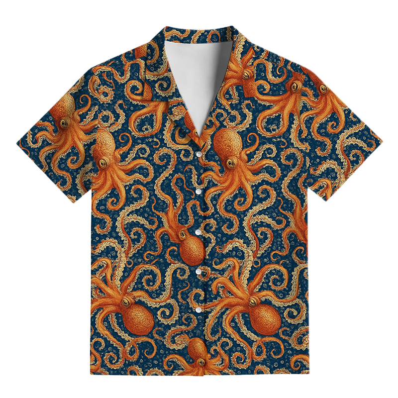 Tokyocanvas Orange Gold Octopus Pajama Set