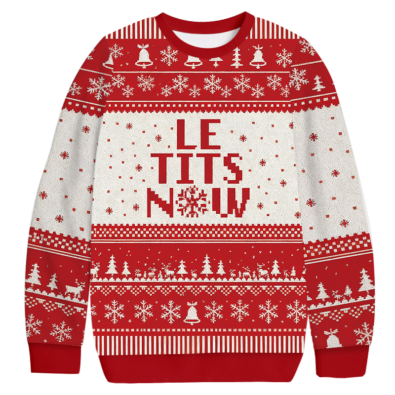 Tokyocanvas Le Tits Now Christmas Ugly Sweatshirt
