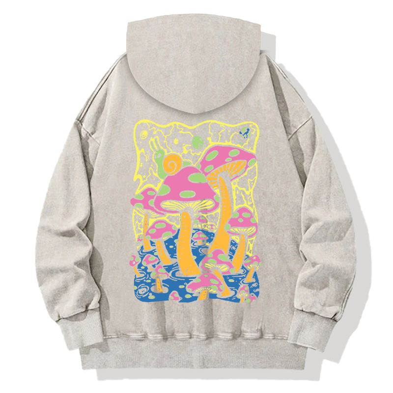 Tokyocanvas Mushroom World Back Washed Hoodie