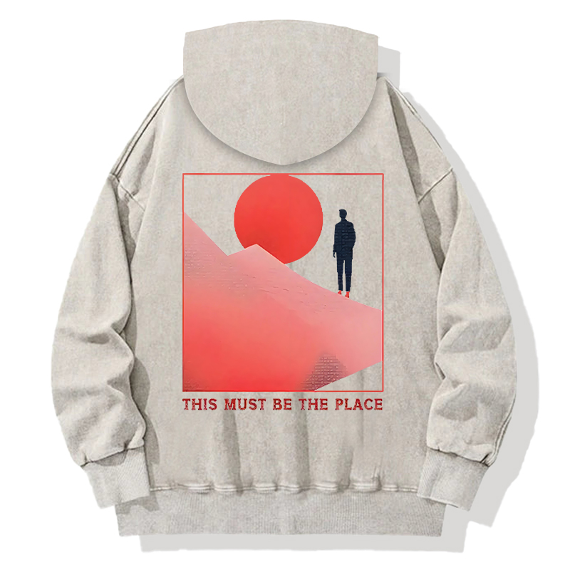 Tokyocanvas Must Be The Place Back Washed Hoodie