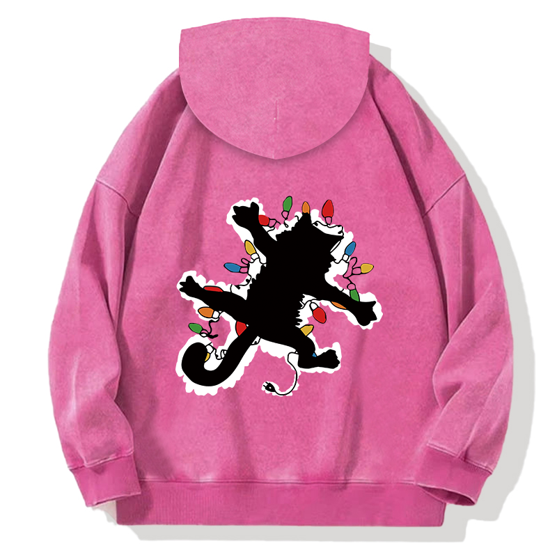 Tokyocanvas Funny Pussy-cat From Christmas Vacation Frieds Lover Back Washed Hoodie