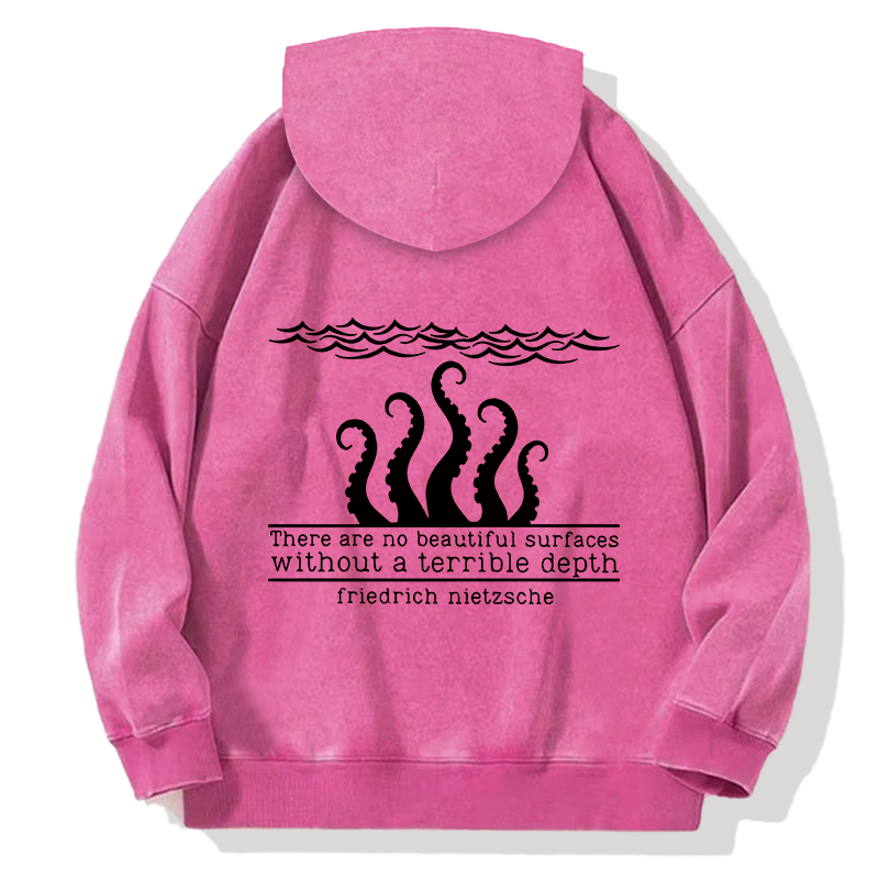 Tokyocanvas Mysterious Octopus Monster Back Washed Hoodie