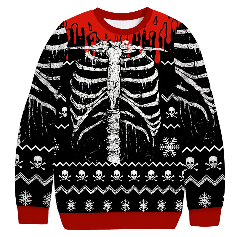Tokyocanvas Skeleton Christmas Ugly Sweatshirt