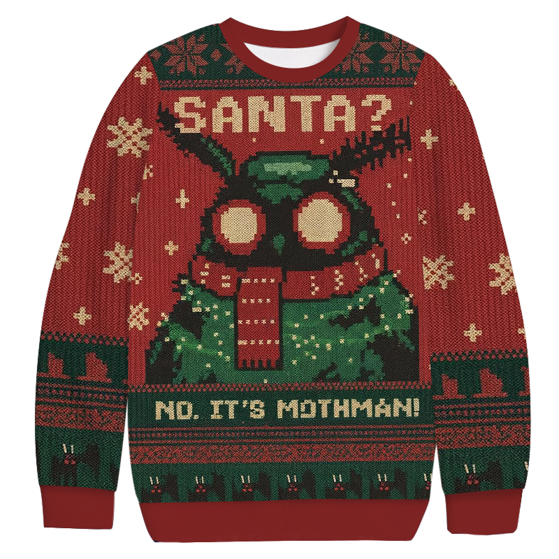 Tokyocanvas No It's Mothman Meme Christmas Ugly Sweatshirt
