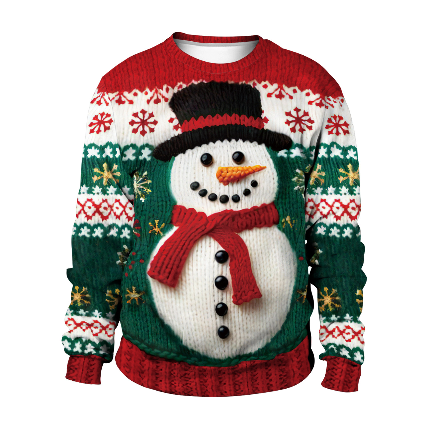 Tokyocanvas Snowman Gentleman Ugly Christmas Sweater