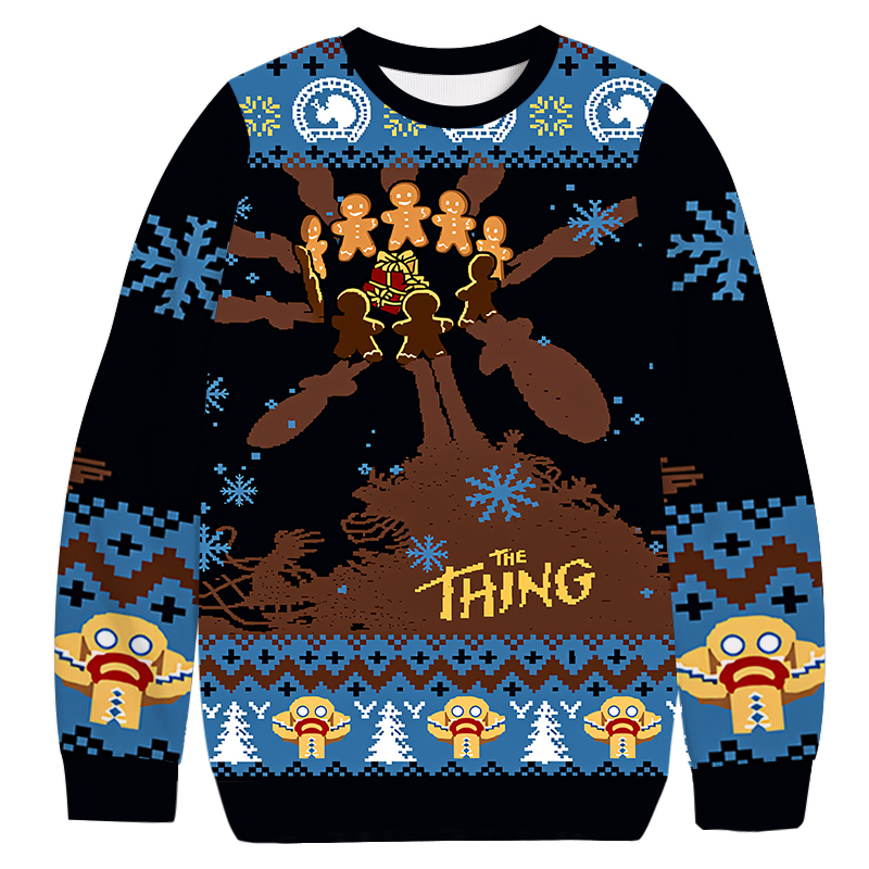 Tokyocanvas Scary Gingerbread Monster Christmas Ugly Sweatshirt