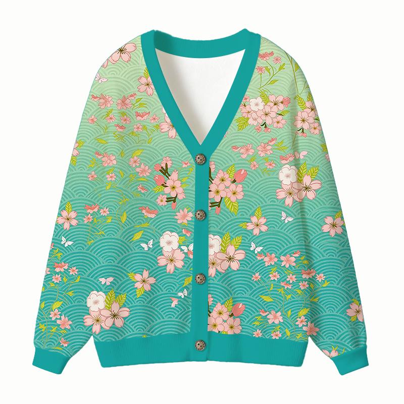 Tokyocanvas Sakura Blossom Ugly Cardigan Sweatshirt
