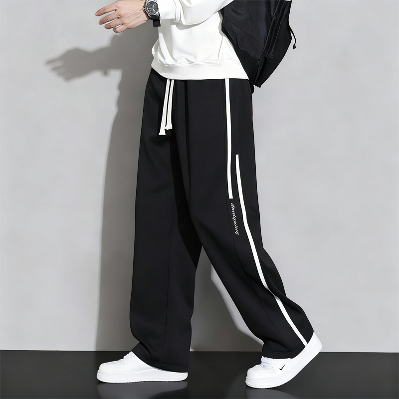 Tokyocanvas Parallel-Stripe Fleece Sweatpants