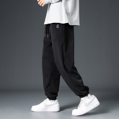 Tokyocanvas Metallic-tone D Cuffed Fleece Sweatpants