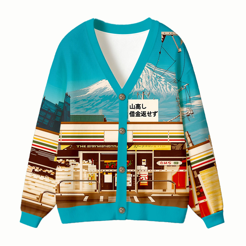 Tokyocanvas The Mount Fuji Ugly Cardigan Sweatshirt