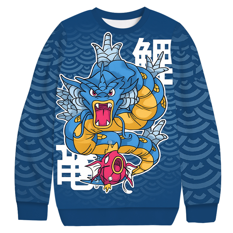 Tokyocanvas Gyarados Blue Wave Casual Ugly Sweatshirt