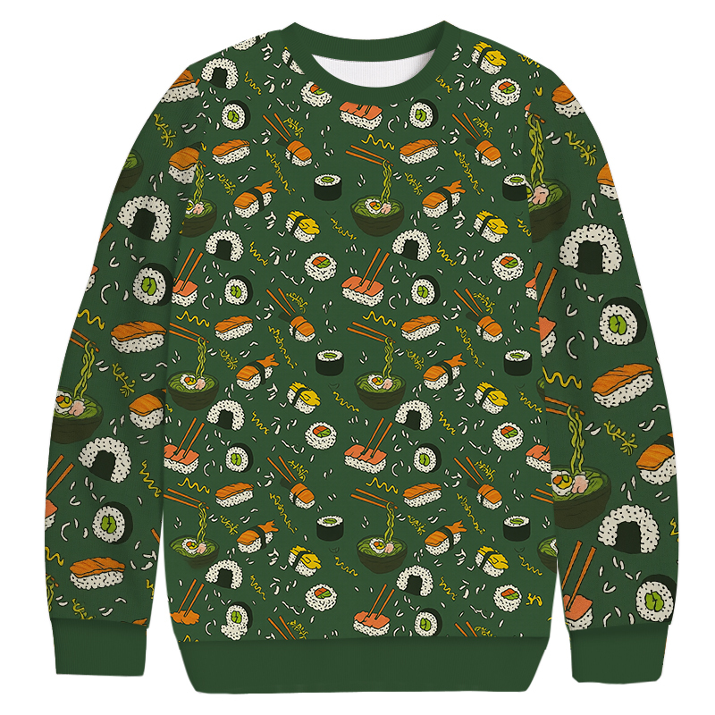 Tokyocanvas Sushi Ramen Casual Ugly Sweatshirt