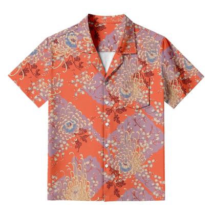 Tokyocanvas Royal Flower Hawaiian Shirt