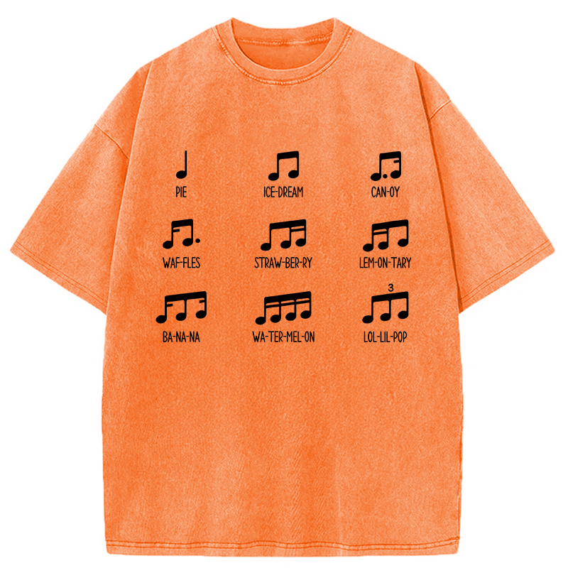 Tokyocanvas Food Word Pronunciation Washed T-Shirt