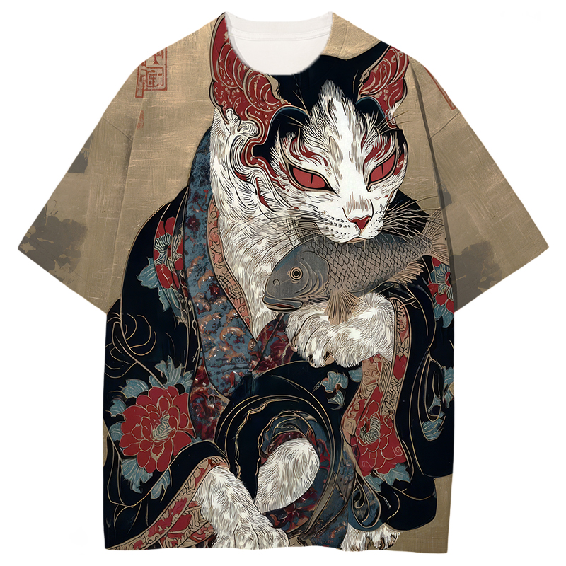 Tokyocanvas Cat Hell God Graphic Print T-shirt