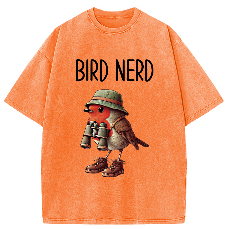 Tokyocanvas Funny Bird Nerd Washed T-Shirt