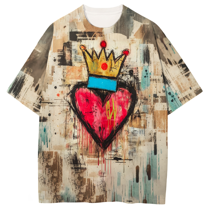 Tokyocanvas Crown and Heart Graphic Print T-shirt