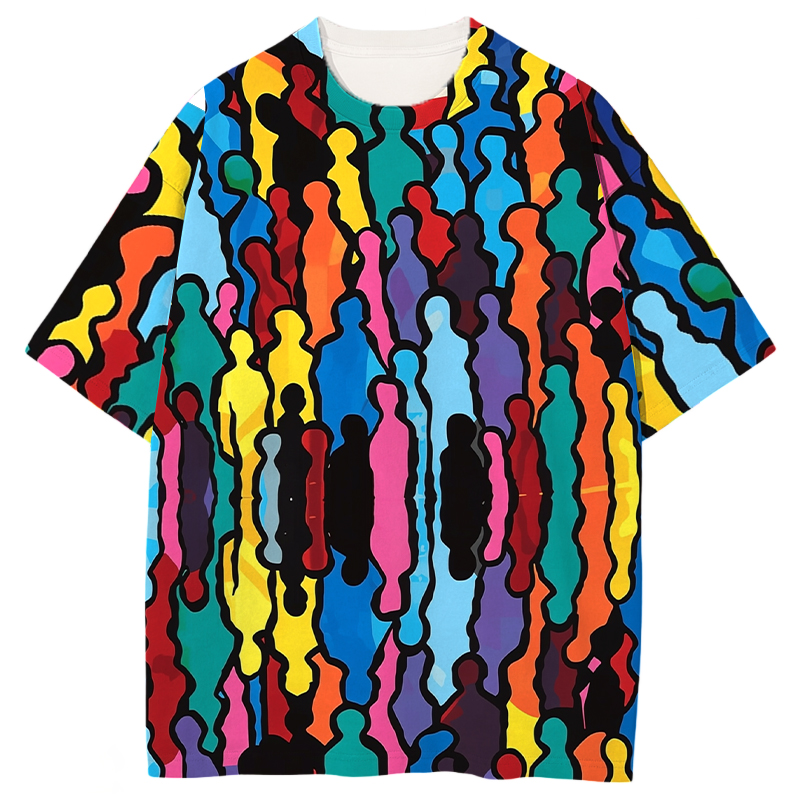 Tokyocanvas Vibrant Silhouette Graphic Print T-shirt