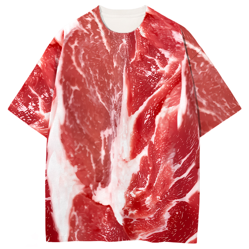 Tokyocanvas Raw Meat Prank Graphic Print T-shirt