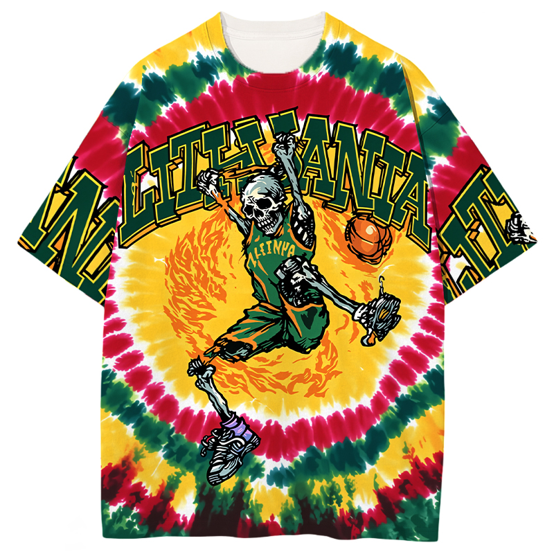 Tokyocanvas Basketball Skull Graphic Print T-shirt