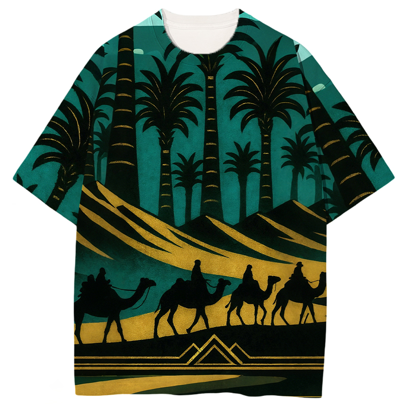 Tokyocanvas Midnight Caravan Graphic Print T-shirt