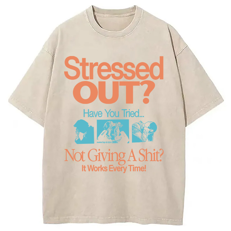 Tokyocanvas Stressed Out? Washed T-Shirt