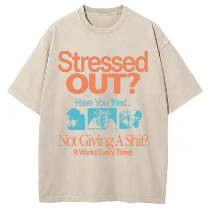 Tokyocanvas Stressed Out? Washed T-Shirt