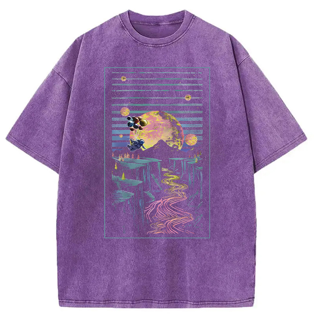Tokyocanvas Moon And Balloon Washed T-Shirt