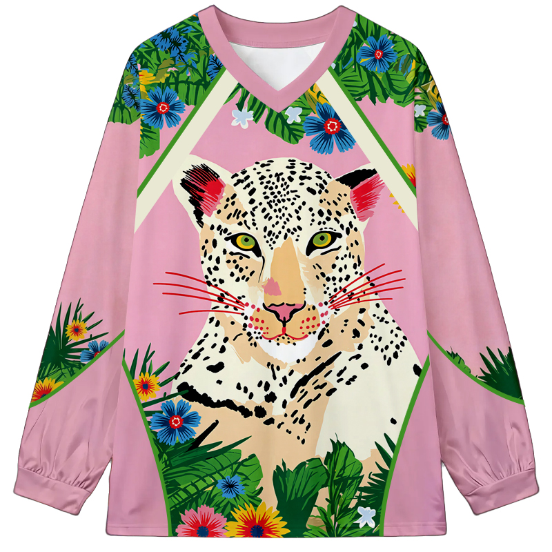 Tokyocanvas Cute Tiger Long Sleeve Graphic Print T-Shirt