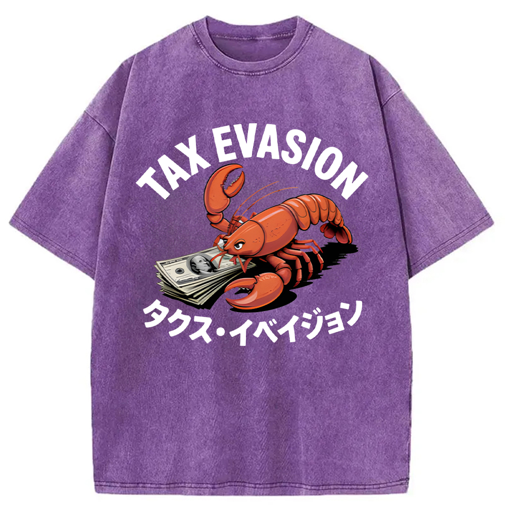 Tokyocanvas Tux Evasion Funny Washed T-Shirt