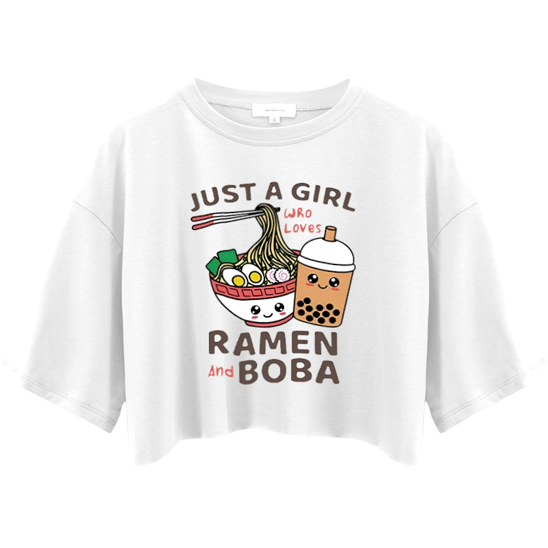 Tokyocanvas Ramen And Boba Crop Top