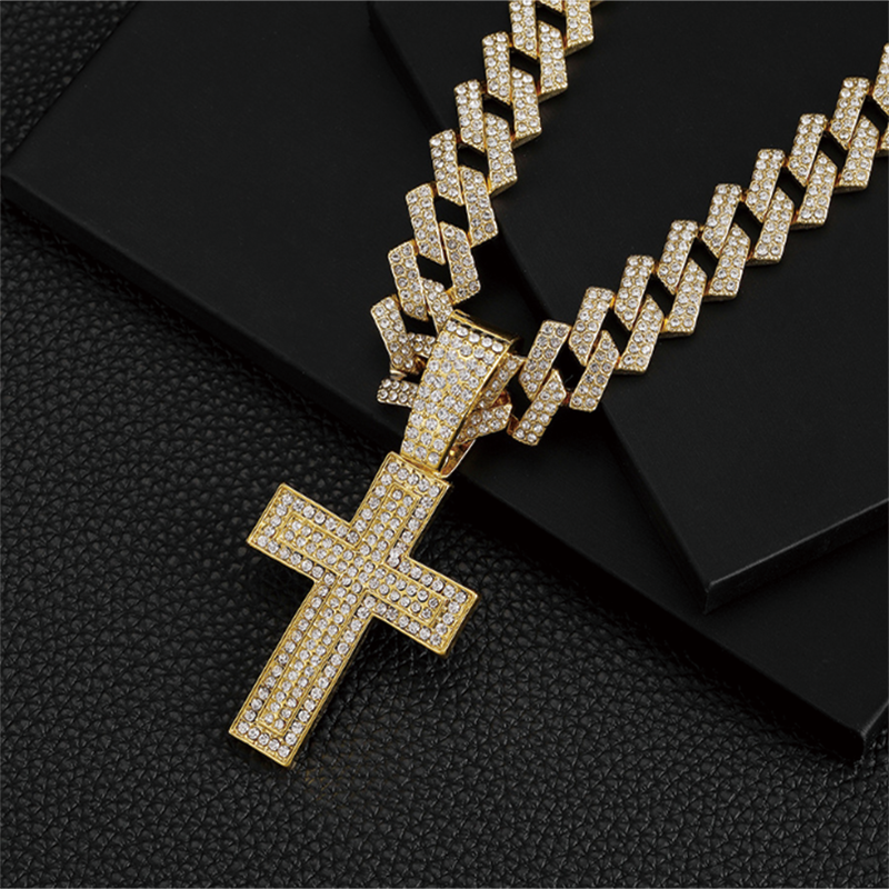 Tokyocanvas Cross Rhombus Hip-hop Necklace