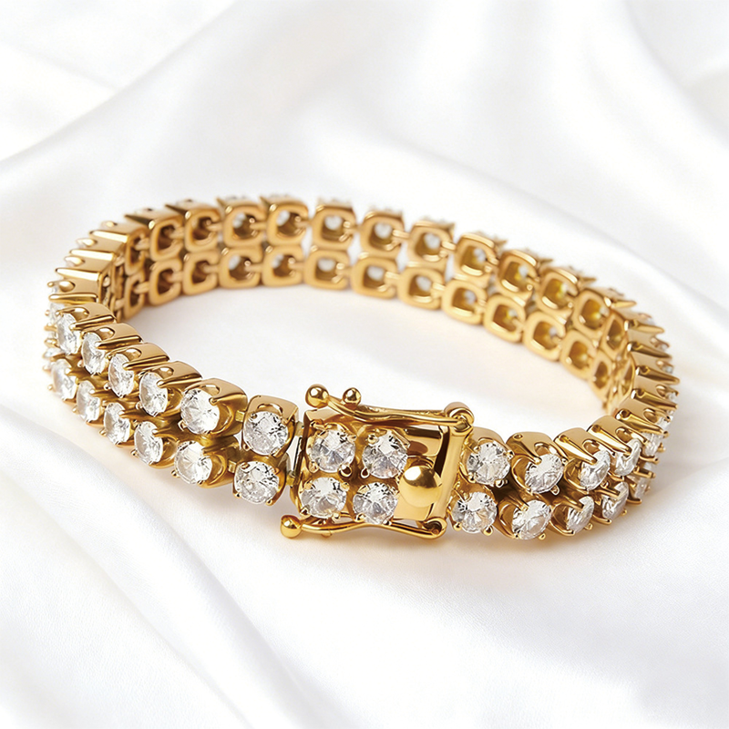 Tokyocanvas Double-layer Zircon Hip-hop Bracelet