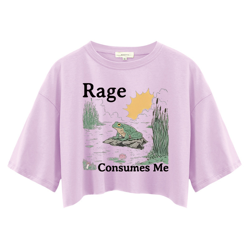 Tokyocanvas Rage Consumes Me Frog Pond Crop Top
